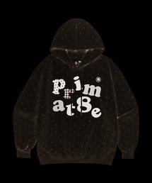 PRIMATE（プライメイト）の「[NO起毛] ドットループオーバーサイズドット柄フード2カラー（パーカー）」