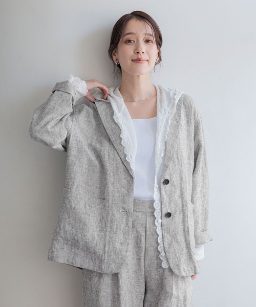 studio CLIP(スタディオクリップ)の「レースフードシャツブルゾン(シャツ/ブラウス・レディース・オフホワイト・FREE)」の3枚目の写真