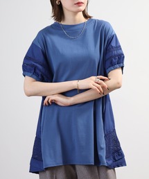 BRODIAEA レース切り替えチュニックカットソー 半袖