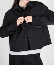 Chikashitsu +（チカシツプラス）の「【Chikashitsu +】cropped button jacket / 【チカシツプラス】クロップボタンジャケット<着用動画あり>（テーラードジャケット）」