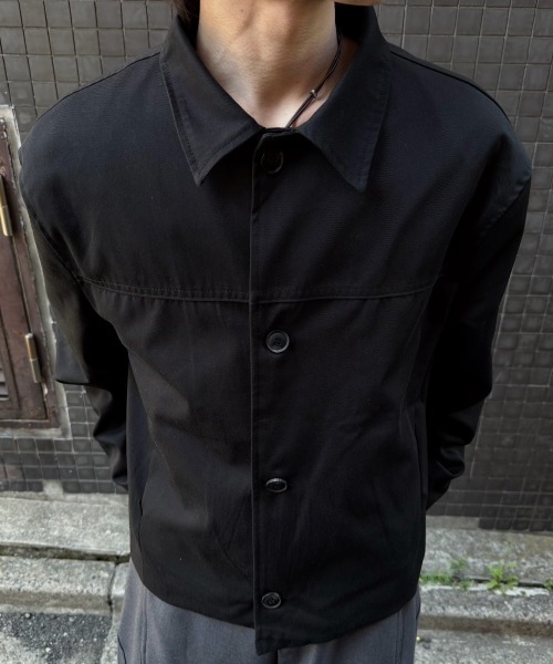 Chikashitsu +（チカシツプラス）の「【Chikashitsu +】cropped button jacket / 【チカシツプラス】クロップボタンジャケット<着用動画あり>（テーラードジャケット・メンズ・ブラック・ONE SIZE）」の21枚目の写真