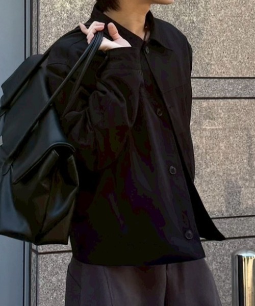 Chikashitsu +（チカシツプラス）の「【Chikashitsu +】cropped button jacket / 【チカシツプラス】クロップボタンジャケット<着用動画あり>（テーラードジャケット・メンズ・ブラック・ONE SIZE）」の20枚目の写真