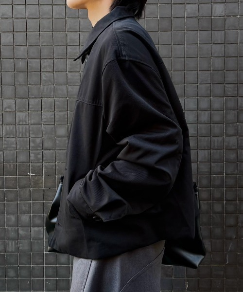 Chikashitsu +（チカシツプラス）の「【Chikashitsu +】cropped button jacket / 【チカシツプラス】クロップボタンジャケット<着用動画あり>（テーラードジャケット・メンズ・ブラック・ONE SIZE）」の19枚目の写真