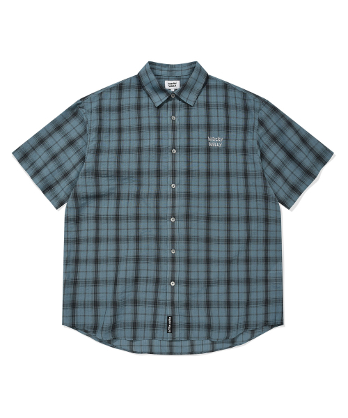 Wacky WiLLy(ワッキーウィリー)の「シアサッカー チェック 半袖シャツ ブルー(シャツ/ブラウス・メンズ・その他・LARGE/X-LARGE/SMALL/MEDIUM)」の8枚目の写真