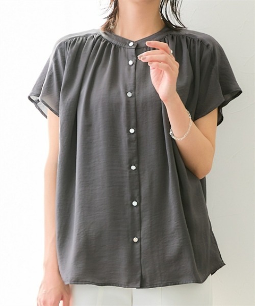 7days Life Styling（セブンデイズライフスタイリング）の「ヴィンテージサテンブラウス（シャツ/ブラウス・レディース・ブラック/グレー・M/L/LL/3L）」の9枚目の写真