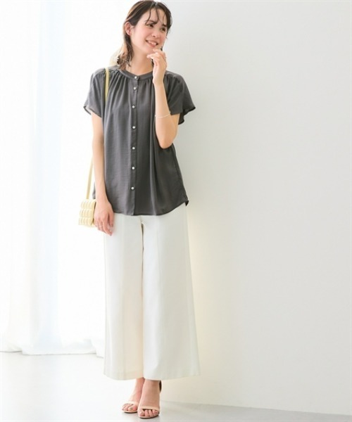 7days Life Styling（セブンデイズライフスタイリング）の「ヴィンテージサテンブラウス（シャツ/ブラウス・レディース・ブラック/グレー・M/L/LL/3L）」の4枚目の写真