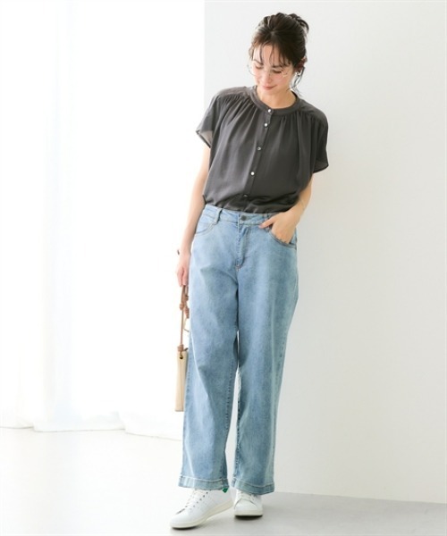 7days Life Styling（セブンデイズライフスタイリング）の「ヴィンテージサテンブラウス（シャツ/ブラウス・レディース・ブラック/グレー・M/L/LL/3L）」の5枚目の写真