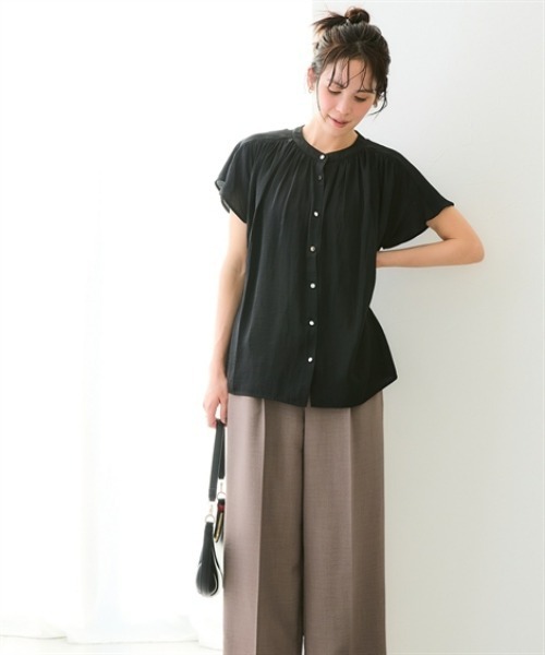 7days Life Styling（セブンデイズライフスタイリング）の「ヴィンテージサテンブラウス（シャツ/ブラウス・レディース・ブラック/グレー・M/L/LL/3L）」の6枚目の写真
