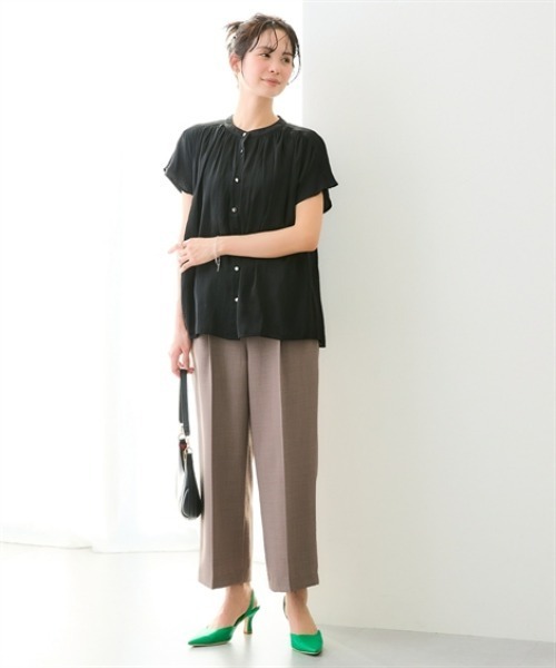 7days Life Styling（セブンデイズライフスタイリング）の「ヴィンテージサテンブラウス（シャツ/ブラウス・レディース・ブラック/グレー・M/L/LL/3L）」の7枚目の写真