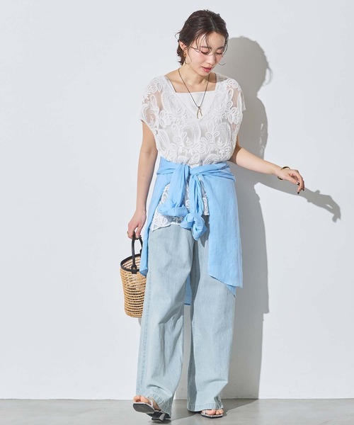 Gready Brilliant(グレディブリリアン)の「コード付デニムワイドパンツ(デニムパンツ・レディース・ブルー系その他・36/38)」の4枚目の写真