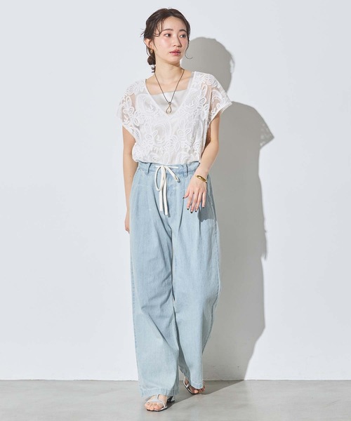 Gready Brilliant(グレディブリリアン)の「コード付デニムワイドパンツ(デニムパンツ・レディース・ブルー系その他・36/38)」の9枚目の写真