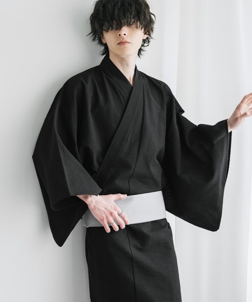 Rocky Monroe(ロッキーモンロー)の「しじら織りワンタッチ帯付きメンズ浴衣2点セット(浴衣・メンズ・ネイビー/グレー/ブラック/ホワイト/ネイビー系1/ブラウン/ブラック系1・XL/L/M)」の13枚目の写真
