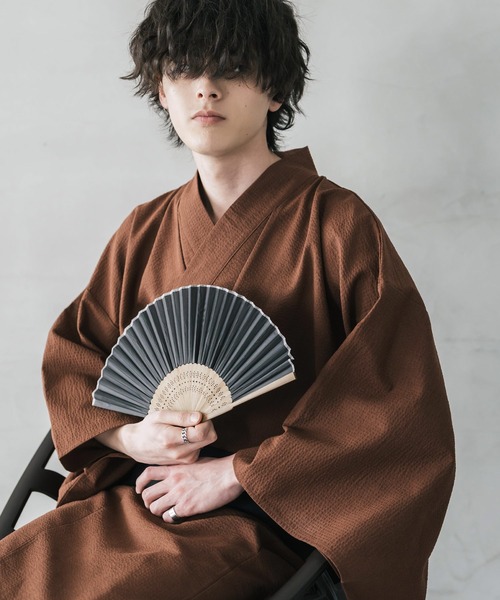 Rocky Monroe(ロッキーモンロー)の「しじら織りワンタッチ帯付きメンズ浴衣2点セット(浴衣・メンズ・ネイビー/グレー/ブラック/ホワイト/ネイビー系1/ブラウン/ブラック系1・XL/L/M)」の16枚目の写真