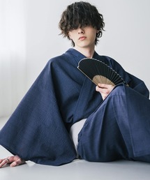 Rocky Monroe（ロッキーモンロー）の「しじら織りワンタッチ帯付きメンズ浴衣2点セット（浴衣）」