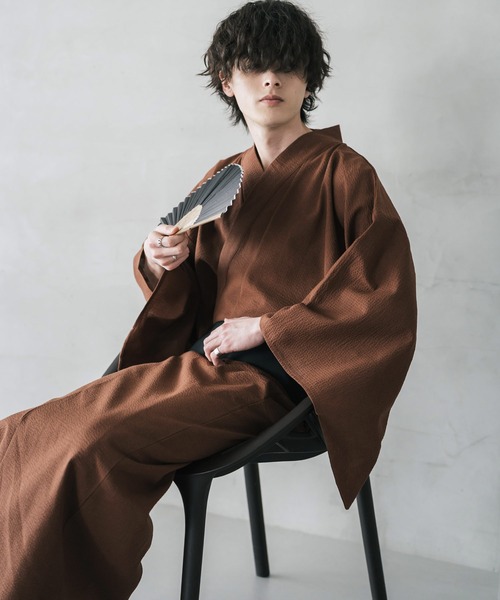 Rocky Monroe(ロッキーモンロー)の「しじら織りワンタッチ帯付きメンズ浴衣2点セット(浴衣・メンズ・ネイビー/グレー/ブラック/ホワイト/ネイビー系1/ブラウン/ブラック系1・XL/L/M)」の18枚目の写真