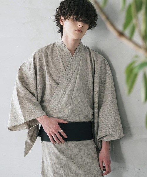 Rocky Monroe(ロッキーモンロー)の「しじら織りワンタッチ帯付きメンズ浴衣2点セット(浴衣・メンズ・ネイビー/グレー/ブラック/ホワイト/ネイビー系1/ブラウン/ブラック系1・XL/L/M)」の8枚目の写真