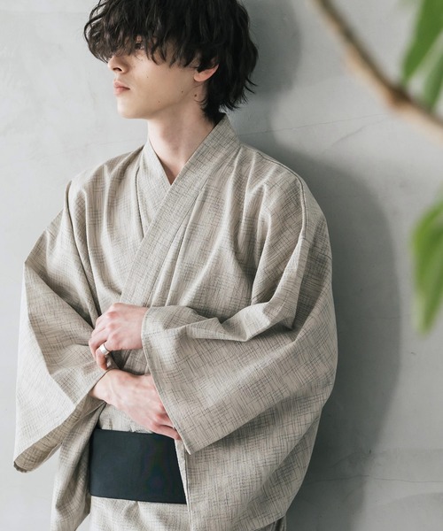 Rocky Monroe(ロッキーモンロー)の「しじら織りワンタッチ帯付きメンズ浴衣2点セット(浴衣・メンズ・ネイビー/グレー/ブラック/ホワイト/ネイビー系1/ブラウン/ブラック系1・XL/L/M)」の9枚目の写真
