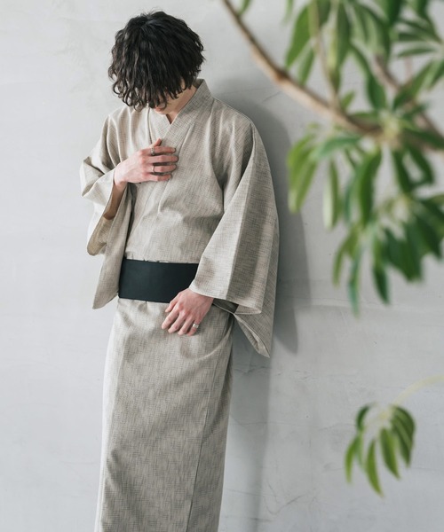 Rocky Monroe(ロッキーモンロー)の「しじら織りワンタッチ帯付きメンズ浴衣2点セット(浴衣・メンズ・ネイビー/グレー/ブラック/ホワイト/ネイビー系1/ブラウン/ブラック系1・XL/L/M)」の10枚目の写真