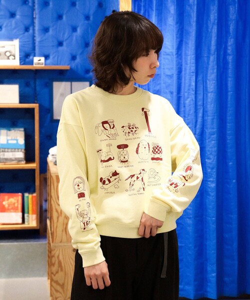 TOKYO CULTUART by BEAMS(トウキョウカルチャートバイビームス)の「norahi / AFTERLIFE DOGS Sweat(スウェット・レディース・クリーム/ブラック・MEDIUM/SMALL)」の1枚目の写真