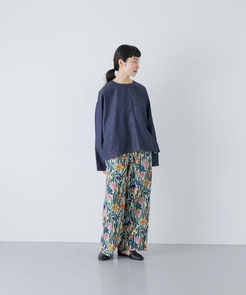 かぐれ（カグレ）の「綿麻デニムプルオーバー（シャツ/ブラウス・レディース・インディゴブルー・FREE）」の5枚目の写真