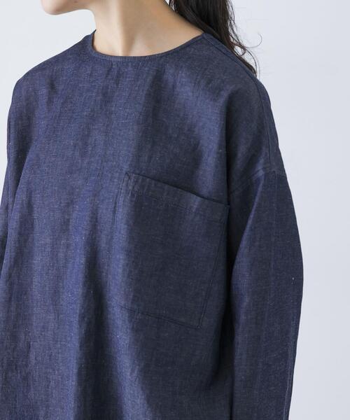 かぐれ（カグレ）の「綿麻デニムプルオーバー（シャツ/ブラウス・レディース・インディゴブルー・FREE）」の10枚目の写真