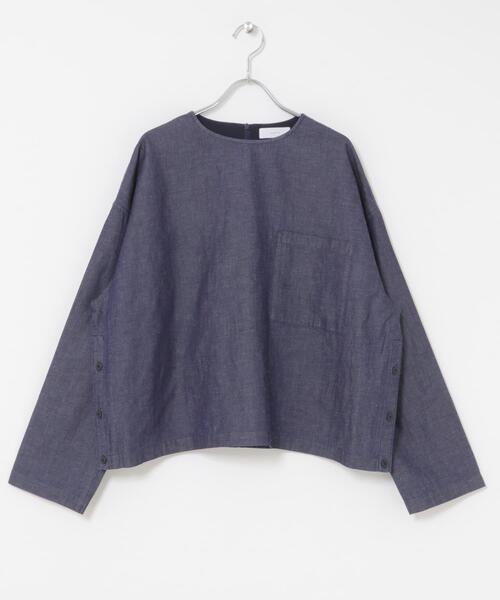 かぐれ（カグレ）の「綿麻デニムプルオーバー（シャツ/ブラウス・レディース・インディゴブルー・FREE）」の13枚目の写真
