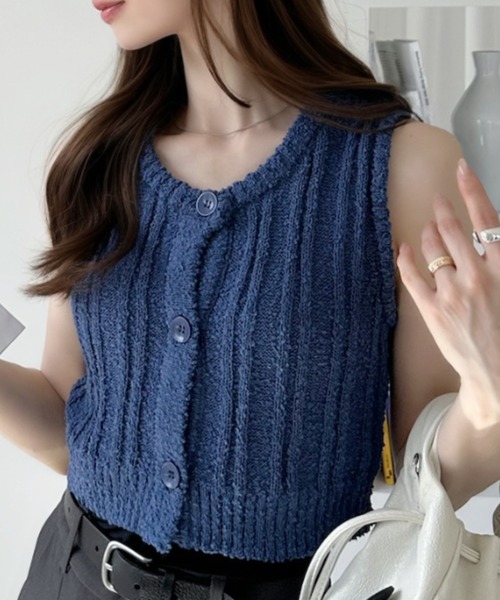 Ada.（エイダ）の「コンパクト ニット ベスト（ベスト・レディース・ネイビー/ピンク/ブラック・FREE）」の16枚目の写真