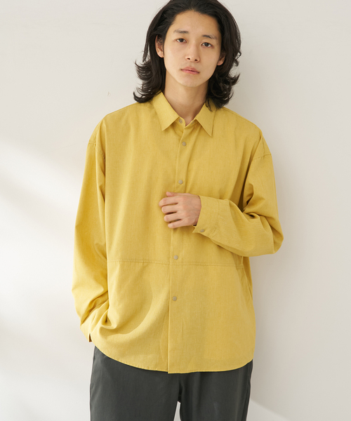 B.C STOCK（ベーセーストック）の「【速乾・接触冷感・UVカット】COOLFIBER(R)Air シャツジャケット（シャツ/ブラウス・メンズ・チャコールグレー/ベージュ/ネイビー/イエロー・MEDIUM/LARGE）」の4枚目の写真