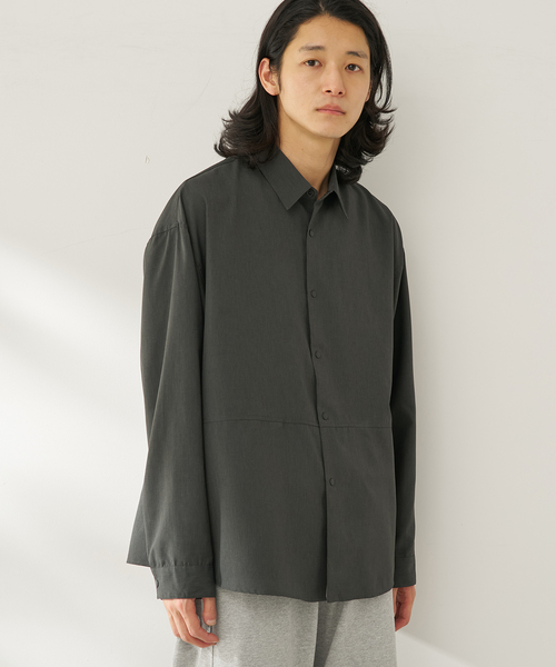 B.C STOCK（ベーセーストック）の「【速乾・接触冷感・UVカット】COOLFIBER(R)Air シャツジャケット（シャツ/ブラウス・メンズ・チャコールグレー/ベージュ/ネイビー/イエロー・MEDIUM/LARGE）」の6枚目の写真