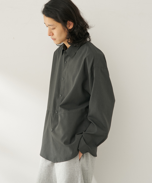 B.C STOCK（ベーセーストック）の「【速乾・接触冷感・UVカット】COOLFIBER(R)Air シャツジャケット（シャツ/ブラウス・メンズ・チャコールグレー/ベージュ/ネイビー/イエロー・MEDIUM/LARGE）」の7枚目の写真