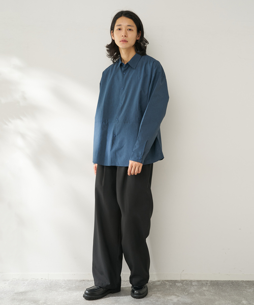 B.C STOCK（ベーセーストック）の「【速乾・接触冷感・UVカット】COOLFIBER(R)Air シャツジャケット（シャツ/ブラウス・メンズ・チャコールグレー/ベージュ/ネイビー/イエロー・MEDIUM/LARGE）」の13枚目の写真