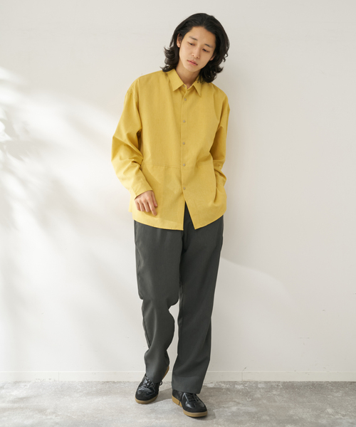 B.C STOCK（ベーセーストック）の「【速乾・接触冷感・UVカット】COOLFIBER(R)Air シャツジャケット（シャツ/ブラウス・メンズ・チャコールグレー/ベージュ/ネイビー/イエロー・MEDIUM/LARGE）」の17枚目の写真