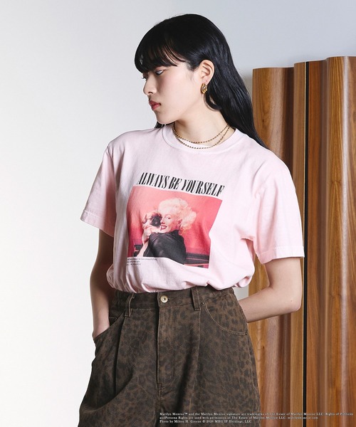 ROSE BUD（ローズバッド）の「(CREOLME)MARILYN MONROE/TEE（Tシャツ/カットソー・レディース・ホワイト/ブラック/ライトピンク・ONE SIZE）」の21枚目の写真