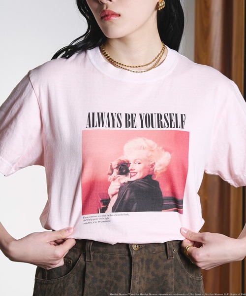 ROSE BUD（ローズバッド）の「(CREOLME)MARILYN MONROE/TEE（Tシャツ/カットソー・レディース・ホワイト/ブラック/ライトピンク・ONE SIZE）」の16枚目の写真