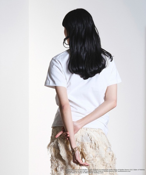 ROSE BUD（ローズバッド）の「(CREOLME)MARILYN MONROE/TEE（Tシャツ/カットソー・レディース・ホワイト/ブラック/ライトピンク・ONE SIZE）」の14枚目の写真