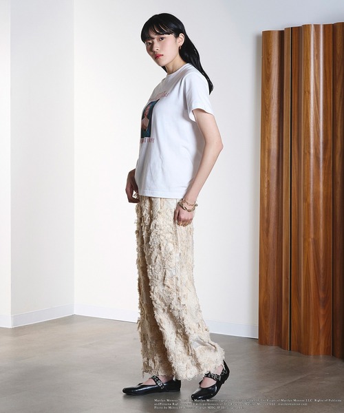 ROSE BUD（ローズバッド）の「(CREOLME)MARILYN MONROE/TEE（Tシャツ/カットソー・レディース・ホワイト/ブラック/ライトピンク・ONE SIZE）」の12枚目の写真
