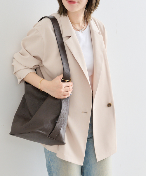 U by SPICK&SPAN(ユーバイスピックアンドスパン)の「UVカット ツイルダブルジャケット(テーラードジャケット・レディース・ベージュ/ネイビー・38/36)」の19枚目の写真