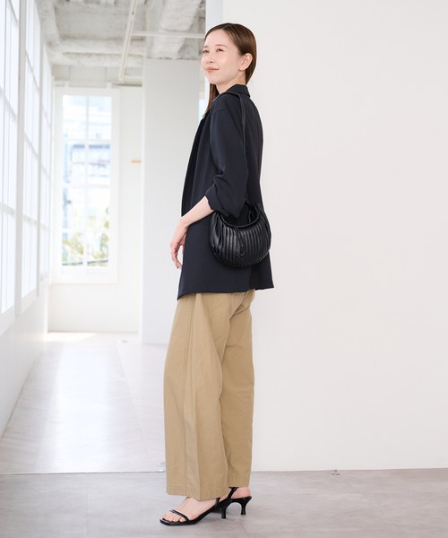 U by SPICK&SPAN(ユーバイスピックアンドスパン)の「UVカット ツイルダブルジャケット(テーラードジャケット・レディース・ベージュ/ネイビー・38/36)」の22枚目の写真
