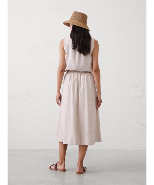 BANANA REPUBLIC FACTORY STORE(バナナリパブリック ファクトリーストア)の「BANANA REPUBLIC FACTORY STORE リネンブレンドピンタックミディスカート(スカート・レディース・ナチュラル/ホワイト・XS/S/M/L)」の4枚目の写真