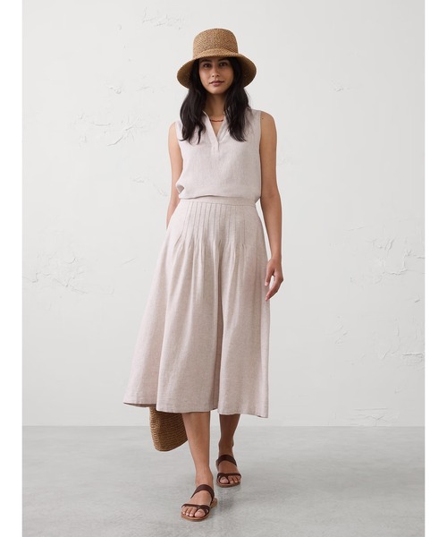 BANANA REPUBLIC FACTORY STORE(バナナリパブリック ファクトリーストア)の「BANANA REPUBLIC FACTORY STORE リネンブレンドピンタックミディスカート(スカート・レディース・ナチュラル/ホワイト・XS/S/M/L)」の5枚目の写真