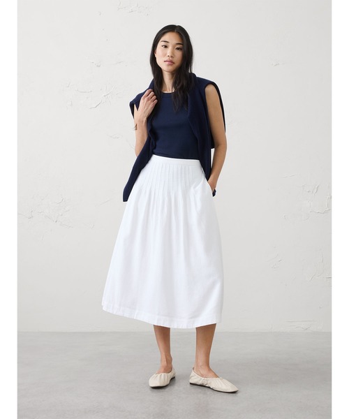 BANANA REPUBLIC FACTORY STORE(バナナリパブリック ファクトリーストア)の「BANANA REPUBLIC FACTORY STORE リネンブレンドピンタックミディスカート(スカート・レディース・ナチュラル/ホワイト・XS/S/M/L)」の6枚目の写真