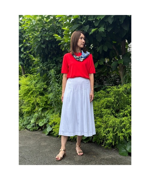 BANANA REPUBLIC FACTORY STORE(バナナリパブリック ファクトリーストア)の「BANANA REPUBLIC FACTORY STORE リネンブレンドピンタックミディスカート(スカート・レディース・ナチュラル/ホワイト・XS/S/M/L)」の9枚目の写真