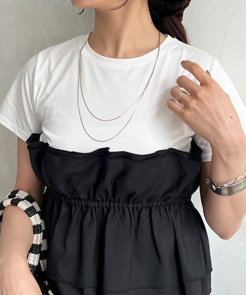 un dix cors(アンディコール)の「Wチェーンネックレス(ネックレス・レディース・シルバー/ゴールド・FREE)」の2枚目の写真
