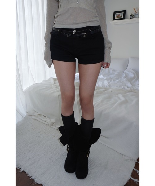 modimood(モディムード)の「フラップポケットローライズショートパンツ(骨盤パッド付)(その他パンツ・レディース・ブラック・SMALL/MEDIUM/LARGE)」の1枚目の写真