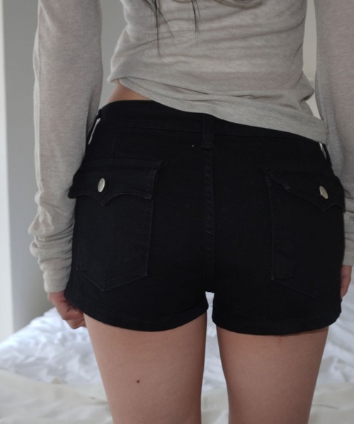 modimood(モディムード)の「フラップポケットローライズショートパンツ(骨盤パッド付)(その他パンツ・レディース・ブラック・SMALL/MEDIUM/LARGE)」の8枚目の写真