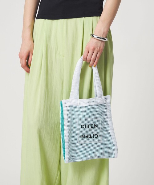 CITEN(シテン)の「<CITEN>メッシュバイカラークリアロゴS(トートバッグ・レディース・ホワイト/ライトグレー/ブラック・FREE)」の2枚目の写真