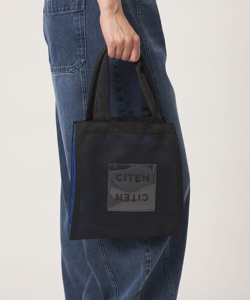 CITEN(シテン)の「<CITEN>メッシュバイカラークリアロゴS(トートバッグ・レディース・ホワイト/ライトグレー/ブラック・FREE)」の1枚目の写真