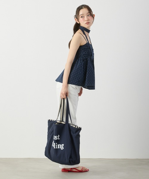 P.V.T(ピーブイティー)の「リボン付きドットギャザーキャミ(キャミソール・レディース・Navy/White/Red・F)」の18枚目の写真