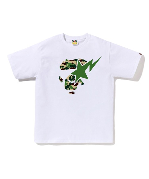 A BATHING APE(アベイシングエイプ)の「ABC CAMO APE FACE STA TEE(Tシャツ/カットソー・メンズ・ブラック×グリーン/ブラック×ブルー/ブラック×ピンク/ホワイト×ピンク/ホワイト×ブルー/ホワイト×グリーン・MEDIUM/SMALL/XX-LARGE/LARGE/XXX-LARGE/X-LARGE)」の2枚目の写真