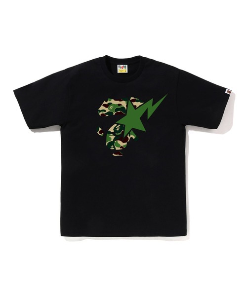 A BATHING APE(アベイシングエイプ)の「ABC CAMO APE FACE STA TEE(Tシャツ/カットソー・メンズ・ブラック×グリーン/ブラック×ブルー/ブラック×ピンク/ホワイト×ピンク/ホワイト×ブルー/ホワイト×グリーン・MEDIUM/SMALL/XX-LARGE/LARGE/XXX-LARGE/X-LARGE)」の1枚目の写真
